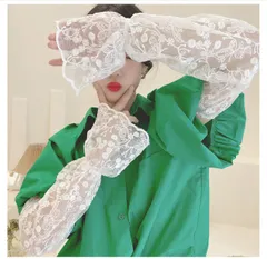 UV手袋 レースアームカバー ロング メッシュ UV レディース UVカット UV対策 紫外線対策 日焼け対策 日焼け防止 日除け ひんやり 涼しい 指先なし 自転車 運転 アウトドア UV手袋 おしゃれ 夏用 可愛い ロング uvケア