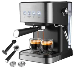 エスプレッソマシン 家庭用 全自動 コーヒーメーカー 全自動コーヒーマシン ミルクフローサー付き 豆から挽きたて 簡単お手入れ ラテ カプチーノ マチアト エスプレッソメーカー Grind & Brew Coffee Maker
