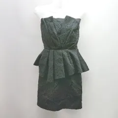 ◇ rienda suelta ベアトップ 刺<!-利用不可文字-!> ペプラム ミニ丈 ワンピース サイズM ブラック レディース E  【1310300019138】