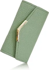 nicolde キーケース レディース くすみカラー スマートキー対応 レザー 車 鍵 ポケット付き で 便利なキーケースレディース(ピスタチオグリーン,  Free Size)