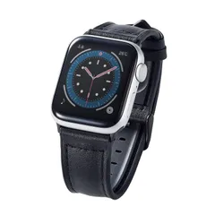 エレコム Apple Watch (アップルウォッチ) バンド 41mm 40mm 38mm レザー 革 TPU [装着感の高さと蒸れにくさを両立] 【Apple Watch Series 8/7/SE2/SE/6/5/4/3/2/1 対応】 ブラ