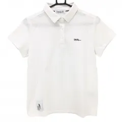 【美品】ナノユニバースゴルフ 半袖ポロシャツ 白×黒 bpm 胸ロゴ レディース L ゴルフウェア NANO universe GOLF