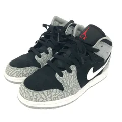 NIKE ナイキ 表記サイズ:22.5 エアジョーダン1ミッドエレファントトゥ ハイカットスニーカー DM6216-016 ブラック/グレー   レディース　240001147410