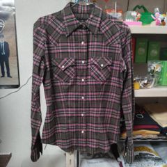 SISLEY シスレー チェック ネル シャツ ピンク  Sサイズ イタリア製