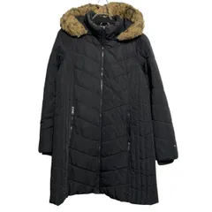 TOMMY HILFIGER ダウンコート トミーフィルフィガー レディース L ブラック 中綿 防寒 ボア 古着卸 アメリカ仕入 a611-6557