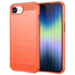 iPhone 16e ケース カーボン調 薄型 耐衝撃 ソフト ケース 【Color】レッド