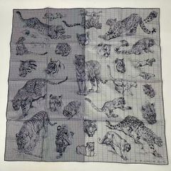 レア 新品同様 HERMES エルメス カレ90 シルク スカーフ Dans l atelier de Robert ロベールダレのアトリエ ブルー