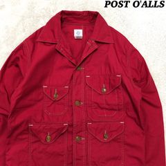 POST O'ALLS USA製 カバーオール エンジニアジャケット ワークジャケット Sサイズ レッド 赤 アメリカ製 POST OVERALLS ポストオーバーオールズ