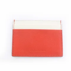 バーバリー BURBERRY LONDON ENGLAND カードケース パスケース 名刺入れ レザー バイカラー 白 ホワイト 赤 レッド /TW23のサムネイル