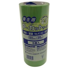 寺岡製作所 TERAOKA NO.4140 Pカットテープ 建築・塗装養生テープ 若葉 50ミリX25M(5巻パック)