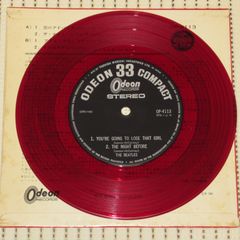 EPレコード　赤盤　ビートルズ　恋のアドバイス　OP-4113　￥500　BEATLES　YOU'RE GOING TO LOSE THAT GIRL　REDWAX