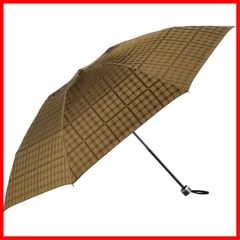 【新着商品】紳士 耐風 雨傘 メンズ 折りたたみ傘 21-125-10728-05-55-60 チェック ポリエステル後染ジャガード カーキー MOONBAT(ムーンバット) 親骨の長さ：約60㎝ [ダックス]