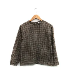 エヘカソポ サマンサモスモス ehka sopo SM2 ブラウス シャツ プルオーバー 長袖 コットン チェック F ブラウン 茶 /KT1
