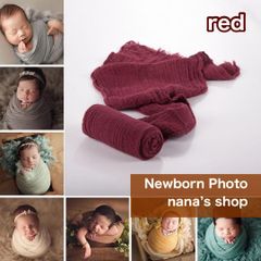 5赤♪フワフワおくるみ♪ニューボーンフォト撮影　ベビーラップ 赤ちゃん　記念写真