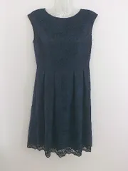 ◇ scrapple from the apple レース フレンチスリーブ 膝丈 ワンピース サイズ9 ネイビー ブルー レディース P  【中古】 【1209020001762】