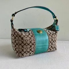 Coach Vintage y2k Handbag Signature Mini Hobo Bag Legacy Mint Green Leather
