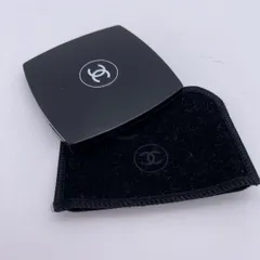 良品 袋付 シャネル コンパクト ダブルミラー ブラック STU 
