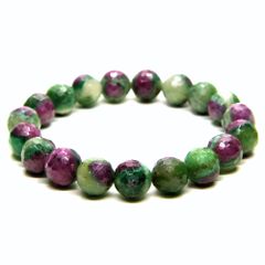 ルビーインゾイサイト　10ｍｍ　128面カットブレスレット　☆天然石　高品質