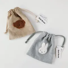 ◯ミッフィー ボリス　ふわもこワッペン 　巾着