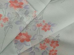 平和屋着物▽訪問着 単衣 手描き 草花文 鬼しぼ縮緬 正絹 逸品