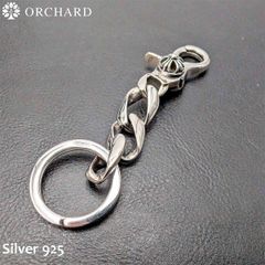 シルバー925 Silver925 キーチェーン クロス ナスカン 喜平チェーン 二重巻リング