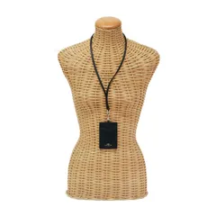 コーチ COACH ID ランヤード クロスグレイン レザー 57311 ネックストラップ パスケース カードケース 首掛け レディース メンズ ブラック 中古 mbf16022