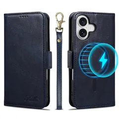【Keallce】 iPhone 16 ケース 手帳型 MagSafe対応 いphone16 手帳型 ケース iPhone16 スマホケース アイフォン16 カバー ワイヤレス充電 ストラップ付き スタンド機能 カード収納 サイドマグネット式 PUレザー  0