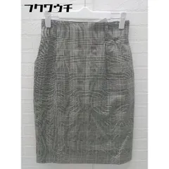 ◇ LAUTREAMONT ロートレアモン グレンチェック 膝丈 タイト スカート サイズM ブラック アイボリー レディース 【中古】 【1102030045828】