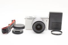 ★極上美品★キヤノン Canon EOS M100 ホワイト EF-M 15-45mm レンズキット 《付属品多数》★ LL300#4746
