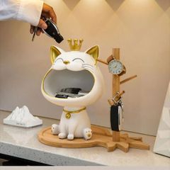 【アウトレット かわいい猫の置物 小物入れ】 アクセサリー スタンド 鍵置き 置物 香水 サングラス 小物 可愛い お菓子入れ ねこ ネコ かわいい プレゼント ギフト 大きい おしゃれ SH1