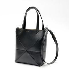 ロエベ / LOEWE　パズル フォルド トート ミニ / ショルダーバッグ　A657V25X01　シャイニーカーフレザー　ブラック 【中古】 商品番号 S-158265