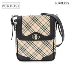 バーバリー BURBERRY ノバチェック ショルダー バッグ キャンバス レザー ベージュ ブラック シルバー 金具 Shoulder Bag 90297526