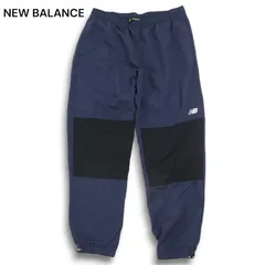 NEW BALANCE ニューバランス 通年★ ストレッチ ジョガー イージー 撥水 ナイロン タスラン パンツ Sz.XL メンズ 紺 大きい