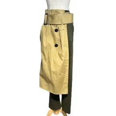 sacai(サカイ) 19AW trench docking wool slacks トレンチ ドッキング ウール スラックス 再構築 19-04706 0 カーキ×ベージュ 19AWコレクションランウェイ着用アイテムのサムネイル