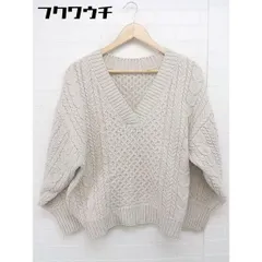 ◇ SENSE OF PLACE by URBAN RESEARCH Vネック ニット 長袖 セーター サイズFree ベージュ レディース  【中古】 【1106010002696】