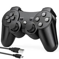 PS3 コントローラー 【2024新登場】PS3 用 ワイヤレスコントローラー PS3 用コントローラー 500mAh大容量バッテリー 無線Bluetooth接続 10時間連続使用 USB ケーブル 振動機能 ワイヤレス3コントローラー P3/PC対応 0