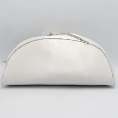 クリスチャンディオール ポーチ ホワイト シルバー金具 ノベルティ レディース 2000000 NSK OMI