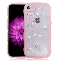 YUYIB iPhone SE 3 iPhone SE 2 iPhone 8 iPhone 7 兼用 ケース クリア キラキラ かわいい tpuソフトケース 薄型 傷防止背面 滑り止め 指紋防止 ストラップホール付き スマホケース アイホンSE3 /SE2/8