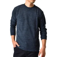 フリース トレーナー 《クルーネック：76ネイビー》 新品 未使用  裏起毛 ストレッチ 防寒 衿2種類 クルーネック ハイネック【B9X】【ゆうパケット】 ファッション メンズ トップス スウェット