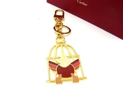 ■新品■未使用■ Cartier カルティエ 解き放たれた鳥 キーホルダー キーリング チャーム レディース ゴールド系×レッド系 AT3324のサムネイル