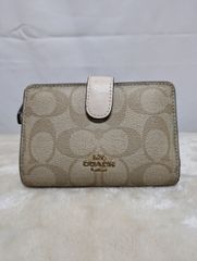 匿名配送 即購入可 COACH 2つ折り 財布 シグネチャー ベージュ