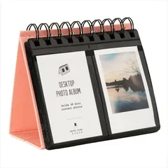 用 mini 卓上 instax ミニ チェキフィルム スタンドアルバム チェキ帳 アルバム 名刺サイズ チェキ （ピンク） VOW&ZON