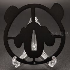 BK0156　日本刀装具　刀鍔　パンダ図　透し　鉄地　透　鍔　刀剣美術　重量：約85G