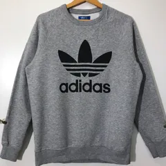 adidas アディダス スウェットトレーナー シャツ フロントビックロゴプリント パキスタン製 メンズ グレー