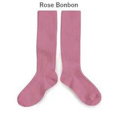 【新品・未使用】collegien(コレジアン) La Haute 【Rose Bonbon】Ribbed Knee-high Socks キッズ リブニーハイ 靴下【2950】13.5cm〜21cm