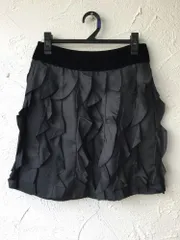 ボディ ドレッシングデラックス　黒縦フリルウエストベロアスカート