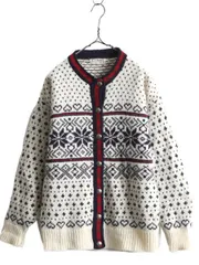 【お得なクーポン配布中!】 80s USA製 エルエルビーン バーズアイ ウール ニット カーディガン レディース L 程/ 80年代 ヴィンテージ LLBEAN セーター ノルディック