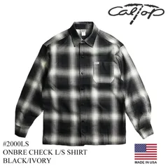【カラー：ブラック/アイボリー】キャルトップ カルトップ CALTOP #2000LS オンブレ チェック 長袖 フランネル シャツ 米国製 アメリカ製 メンズ ネルシャツ チェックシャツ レギュラーサイズ 大きいサイズ
