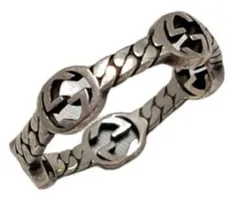 グッチ リング 指輪 メンズ １7 約16号 チェーン ロゴ SV925 シルバーリング シルバー 喜平 シルバー925 アクセサリー GUCCI