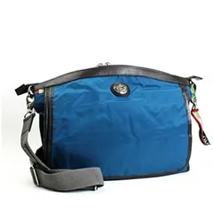 オロビアンコ ショルダーバッグ 斜め掛け ナイロン レザー ブルーグリーン